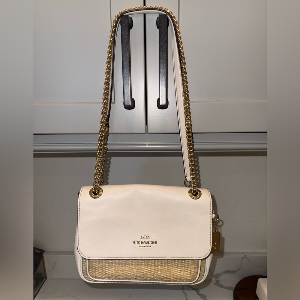 Coach Cream and Gold Shoulder Bag